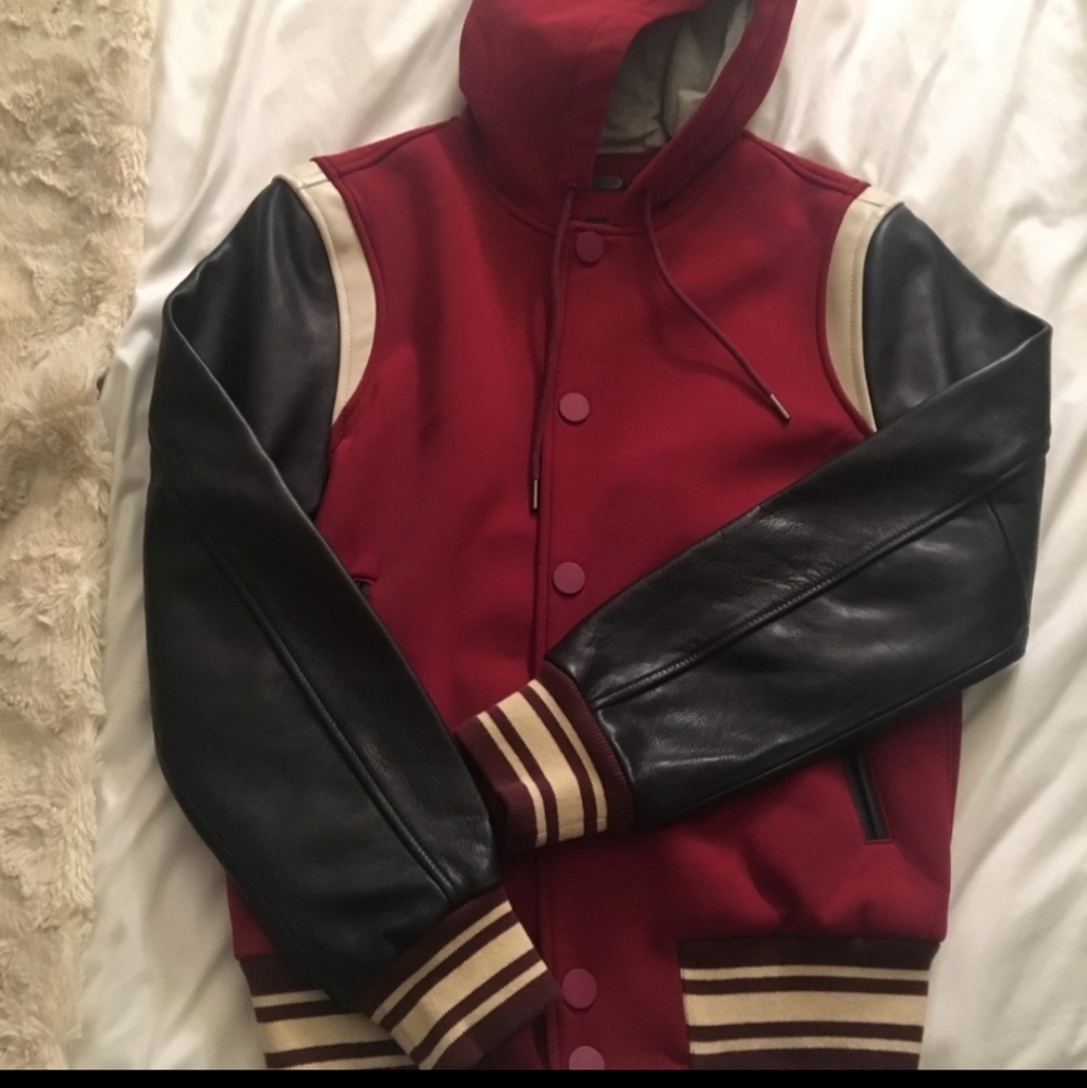 Marc Jacobs Leather sleeve varsity jacket Women S